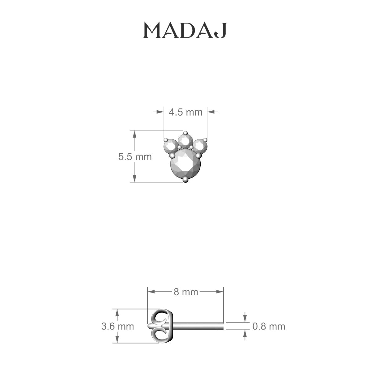 Sedna | 18k Rose Gold 5.5 mm Diamond Earring