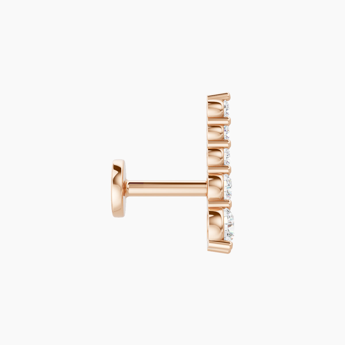 Serthus | 18k Rose Gold 10 mm 5 mm Long Diamond Left Piercing