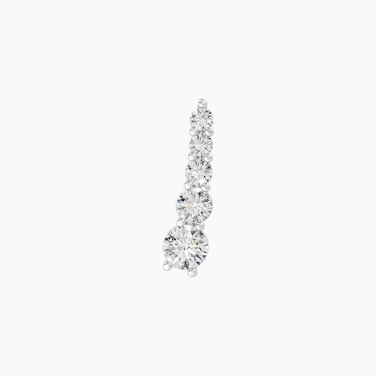 Serthus | 18k White Gold 10 mm 5 mm Long Diamond Left Piercing