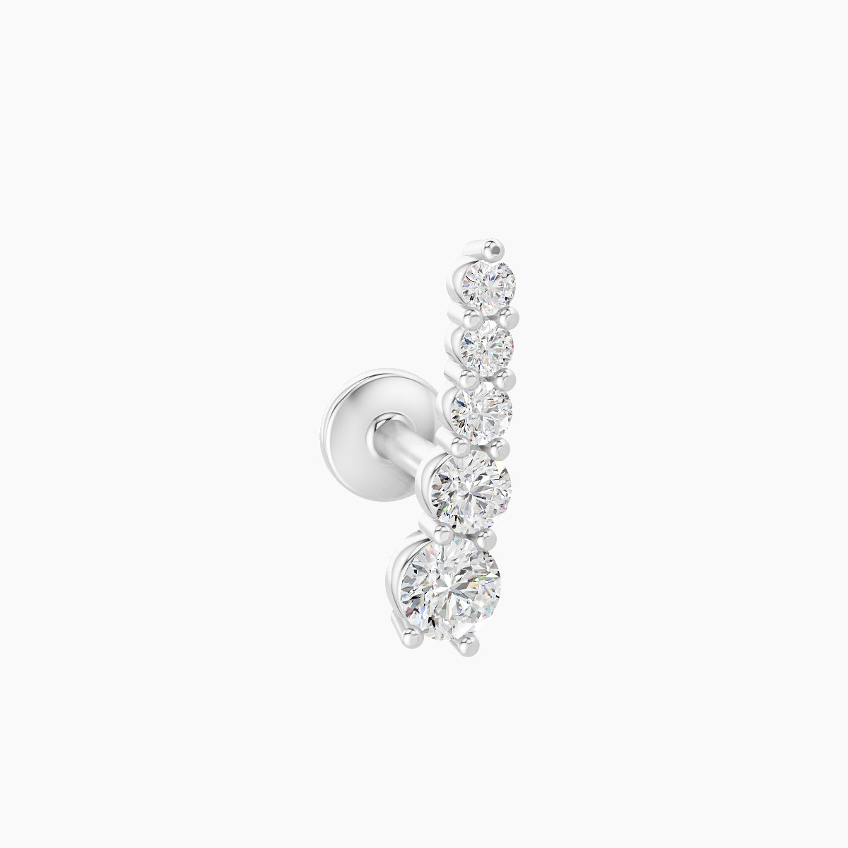 Serthus | 18k White Gold 10 mm 5 mm Long Diamond Left Piercing