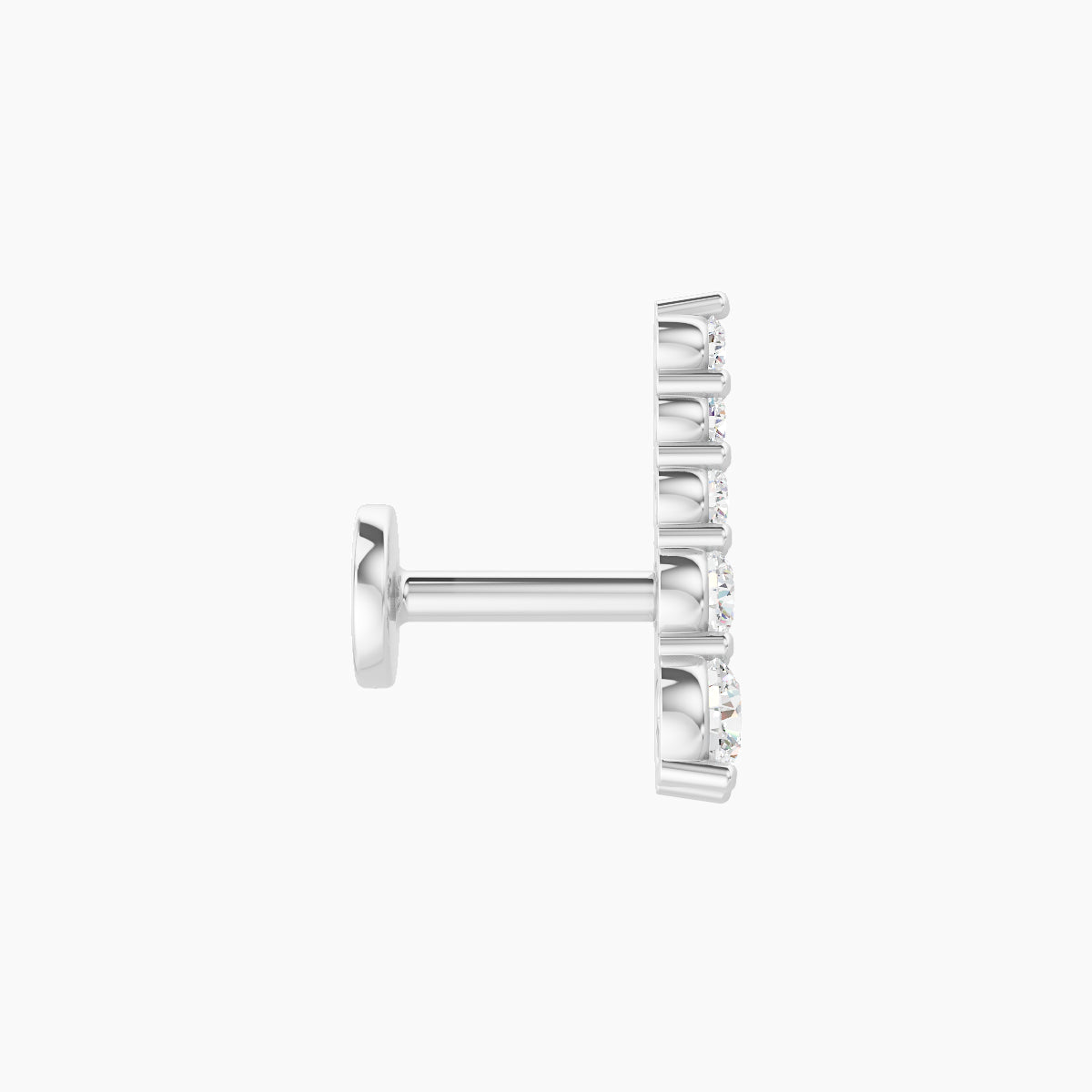 Serthus | 18k White Gold 10 mm 5 mm Long Diamond Left Piercing