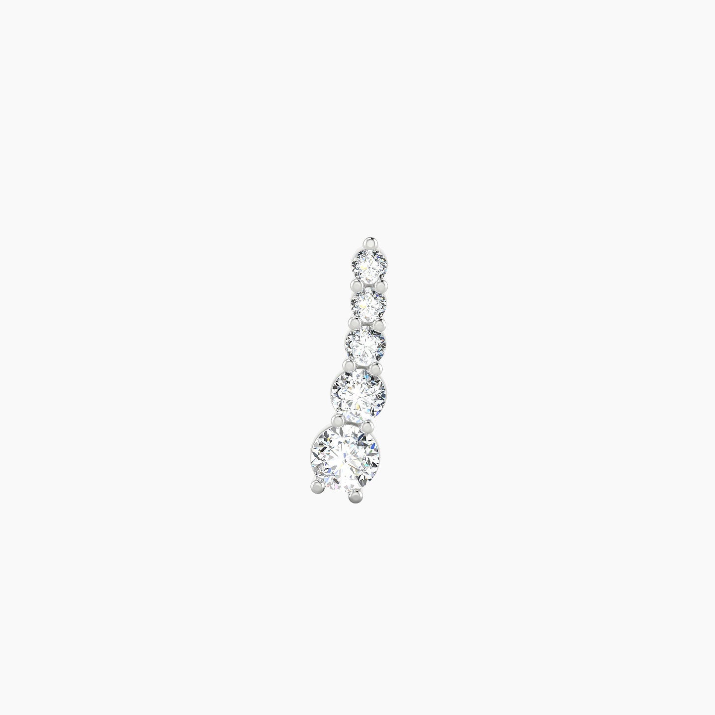 Serthus | 18k White Gold 10 mm 5 mm Long Diamond Left Piercing