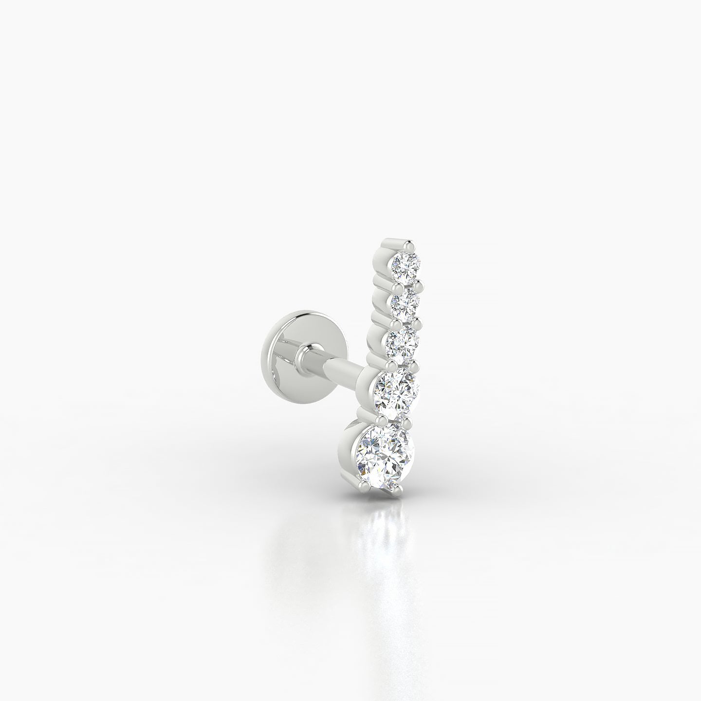 Serthus | 18k White Gold 10 mm 5 mm Long Diamond Left Piercing