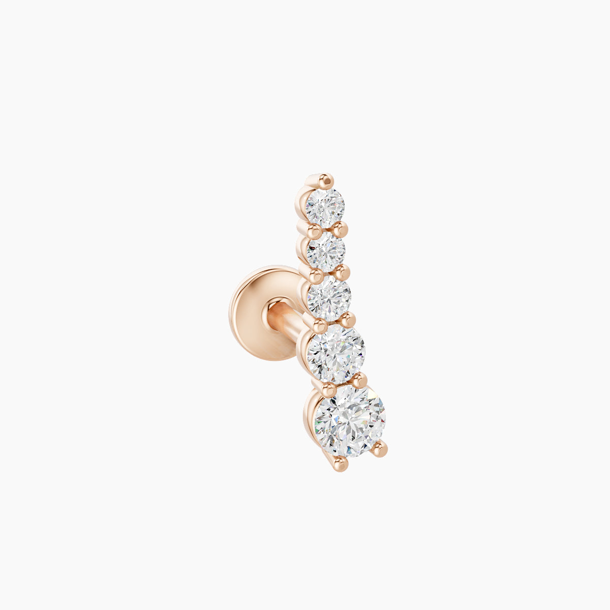 Serthus | 18k Rose Gold 10 mm 5 mm Long Diamond Right Piercing