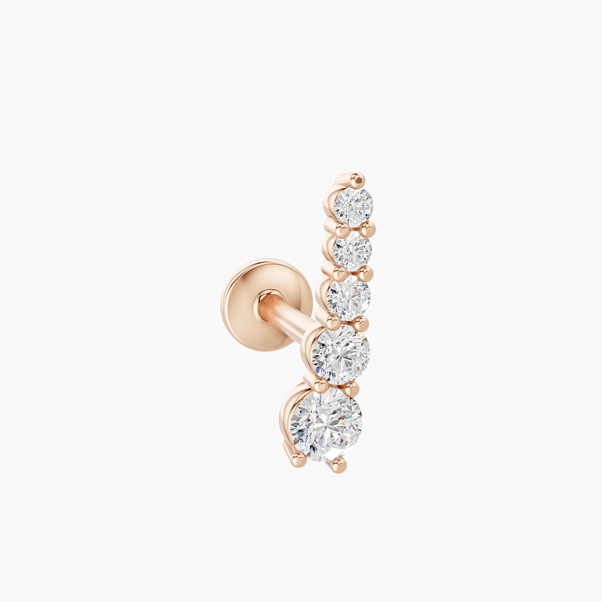 Serthus | 18k Rose Gold 10 mm 6.5 mm Long Diamond Left Piercing