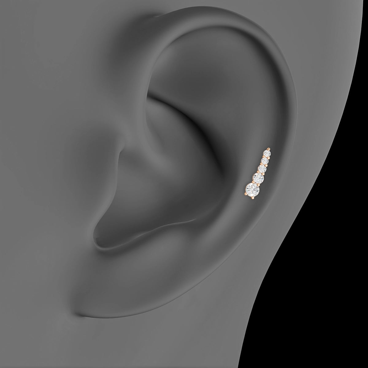 Serthus | 18k Rose Gold 10 mm 6.5 mm Long Diamond Left Piercing