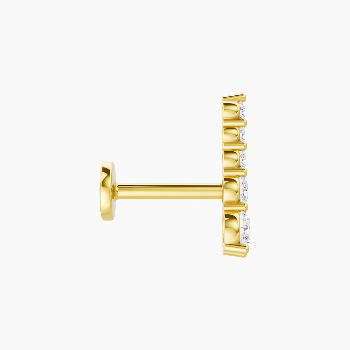 Serthus | 18k Yellow Gold 10 mm 6.5 mm Long Diamond Left Piercing