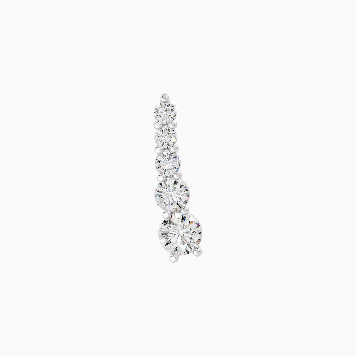 Serthus | 18k White Gold 10 mm 6.5 mm Long Diamond Right Piercing