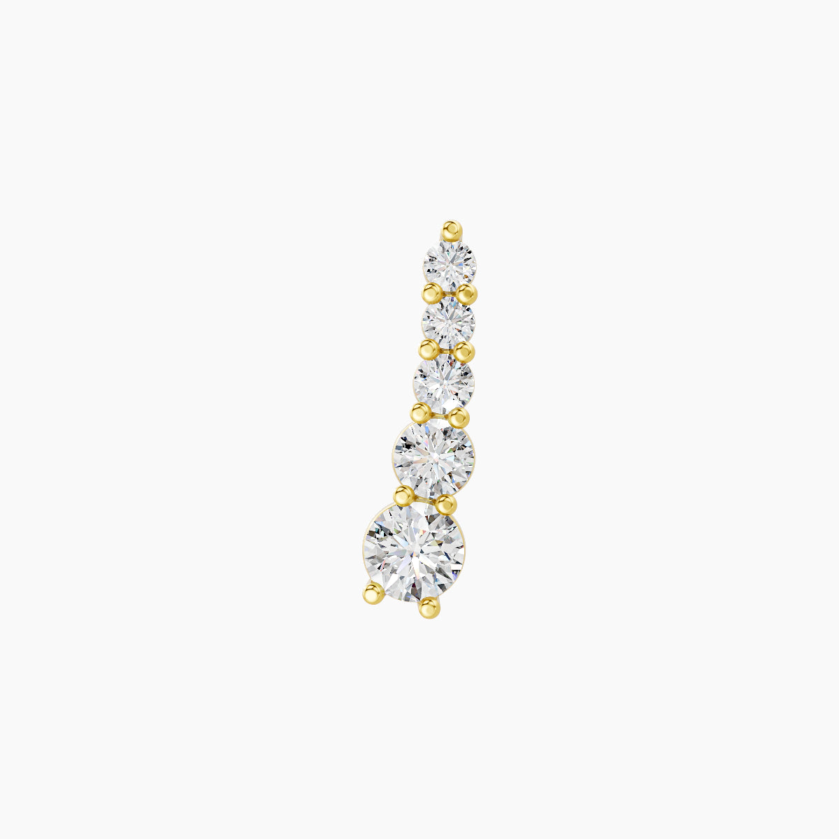 Serthus | 18k Yellow Gold 10 mm 8 mm Long Diamond Left Piercing