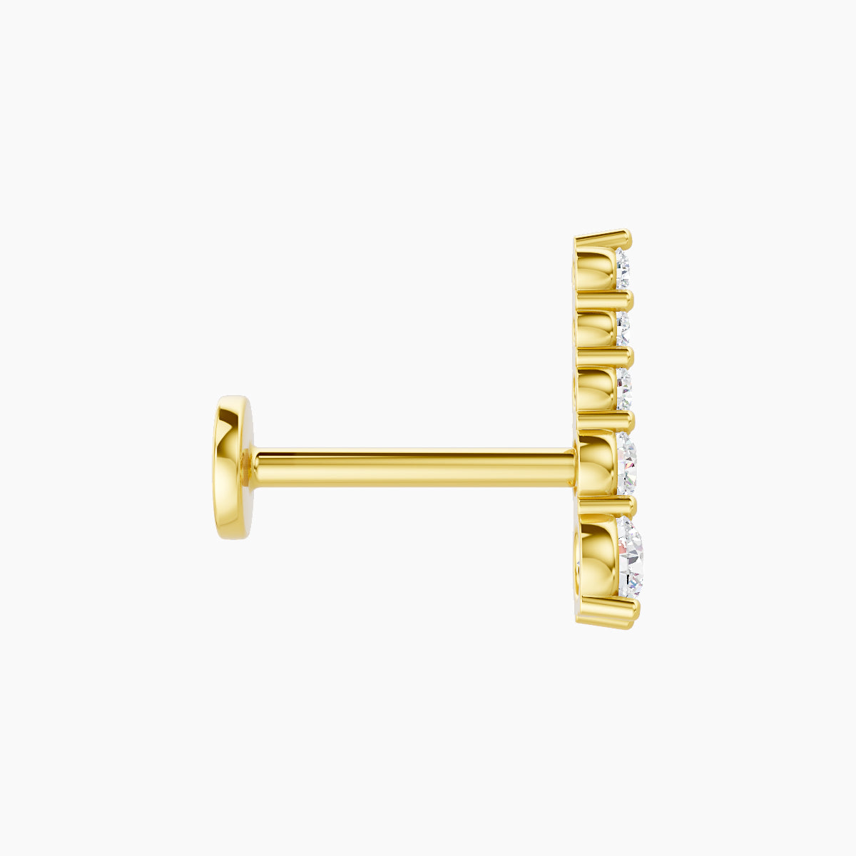Serthus | 18k Yellow Gold 10 mm 8 mm Long Diamond Left Piercing