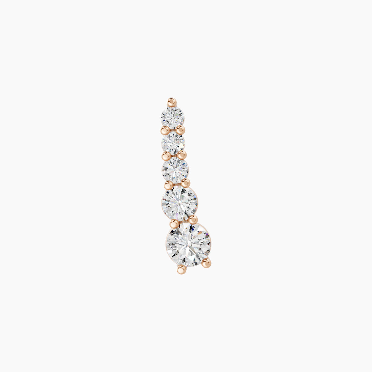Serthus | 18k Rose Gold 10 mm 8 mm Long Diamond Right Piercing
