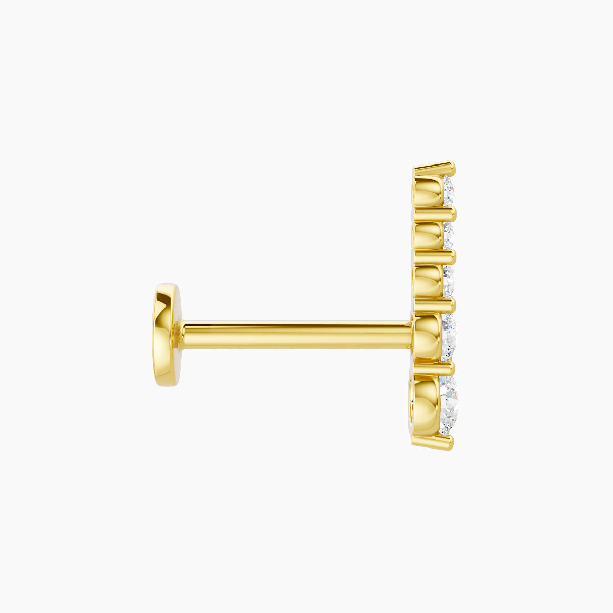 Serthus | 18k Yellow Gold 10 mm 8 mm Long Diamond Right Piercing
