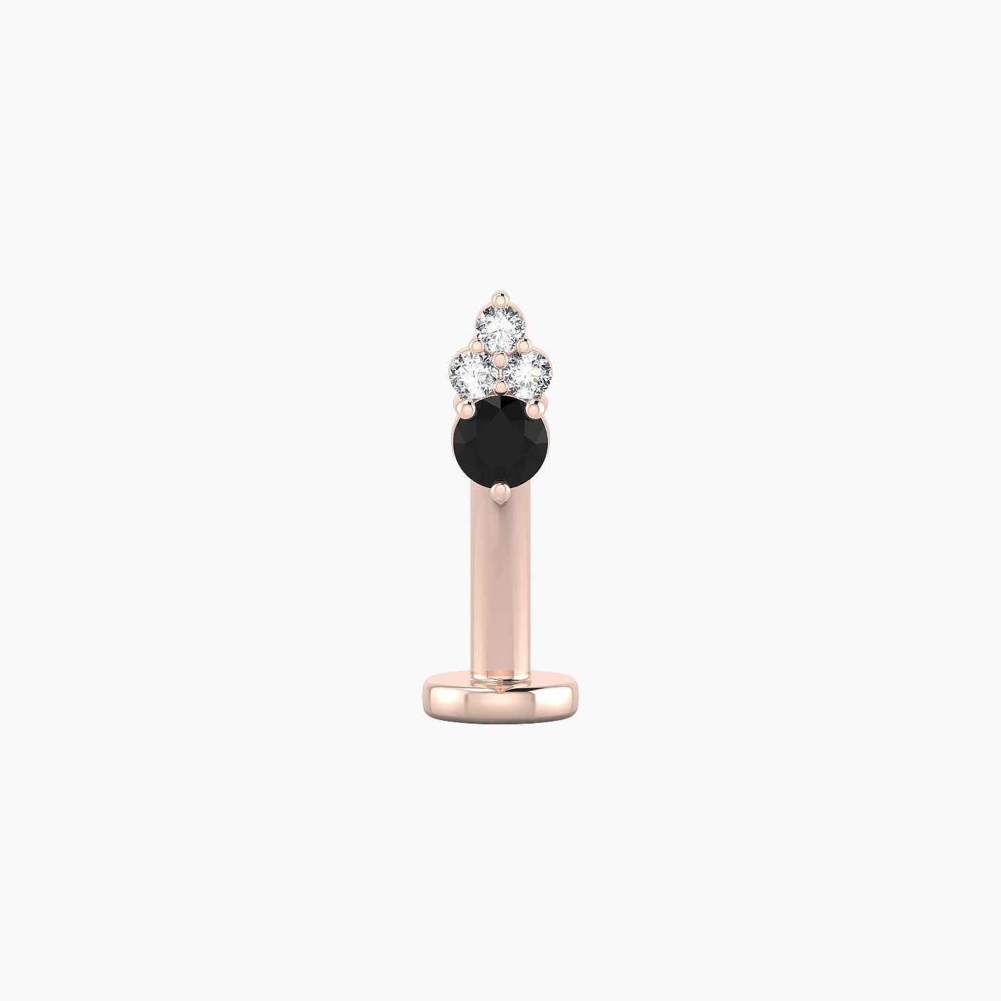 Sif | 18k Rose Gold 10 mm 5.5 mm Black Diamond & Diamond Floating Navel Piercing