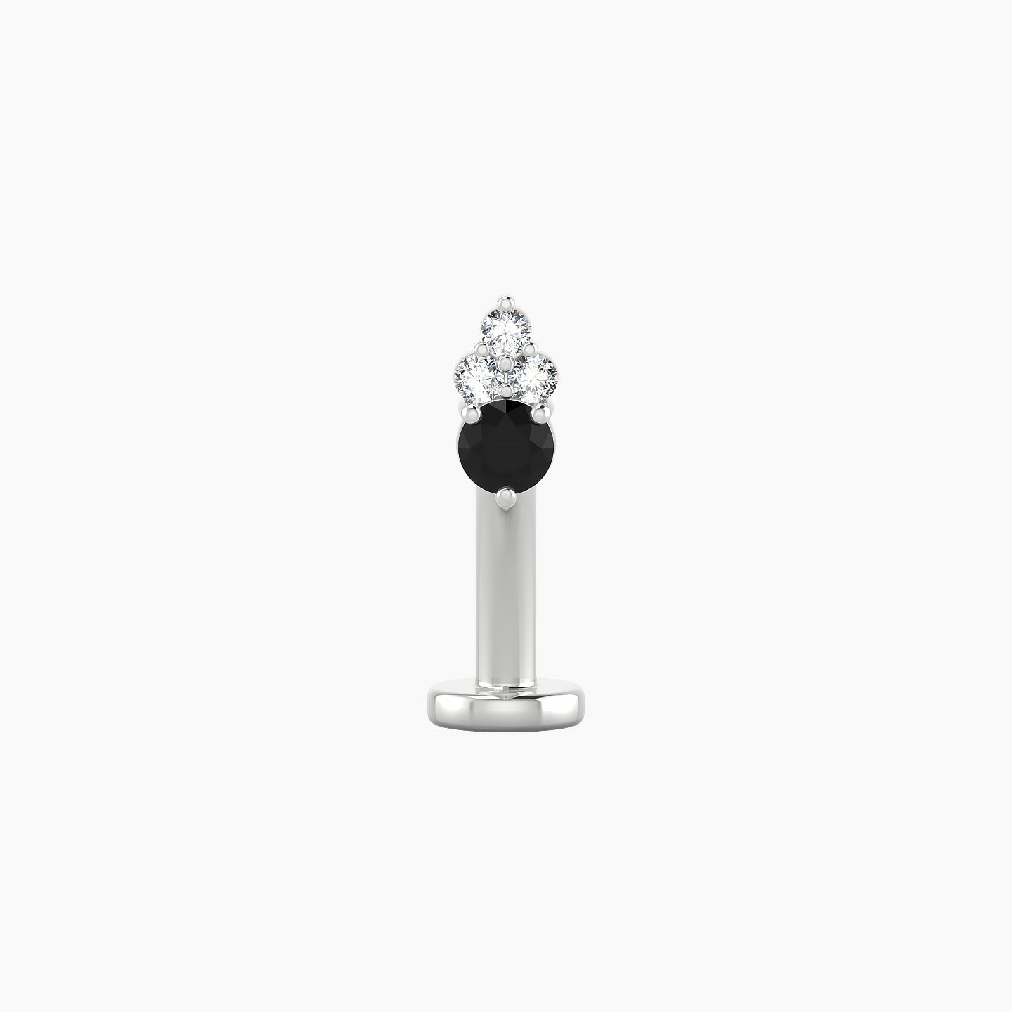 Sif | 18k White Gold 10 mm 5.5 mm Black Diamond & Diamond Floating Navel Piercing
