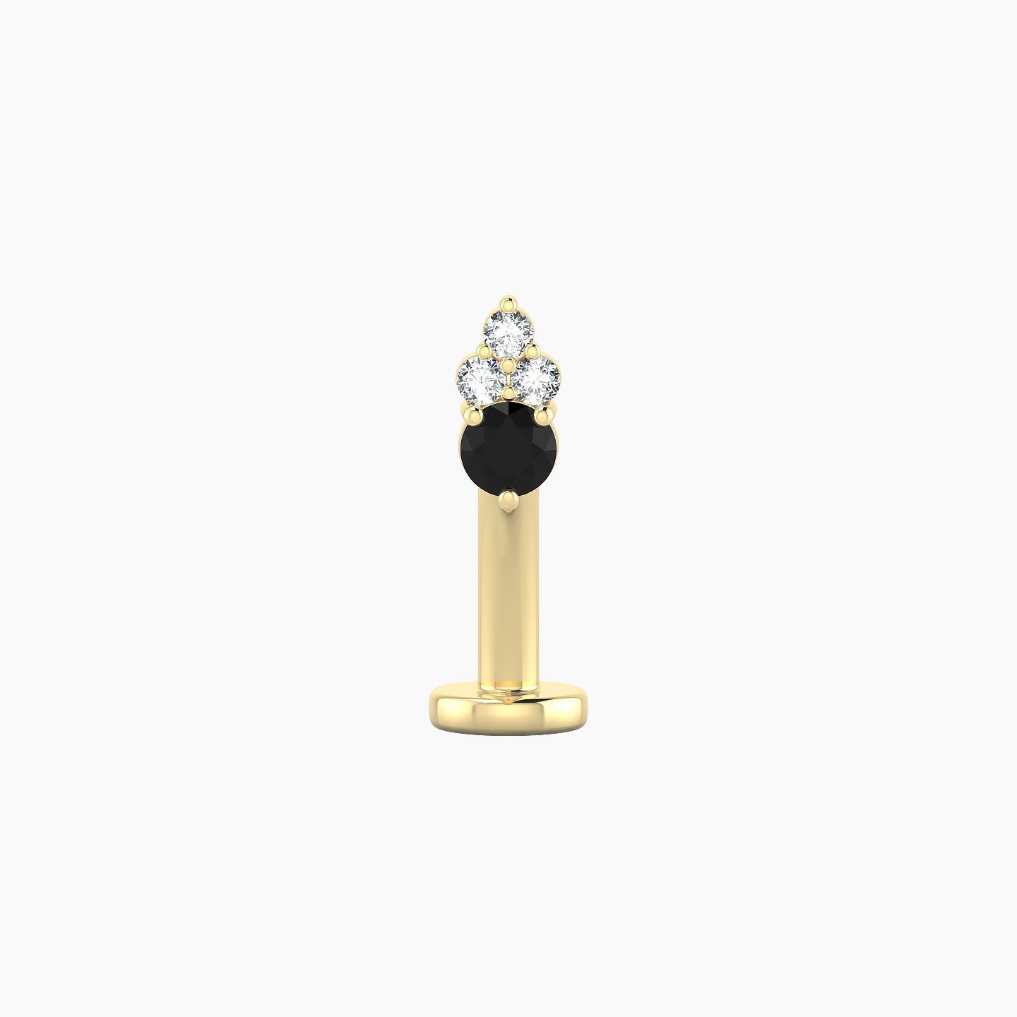 Sif | 18k Yellow Gold 10 mm 5.5 mm Black Diamond & Diamond Floating Navel Piercing