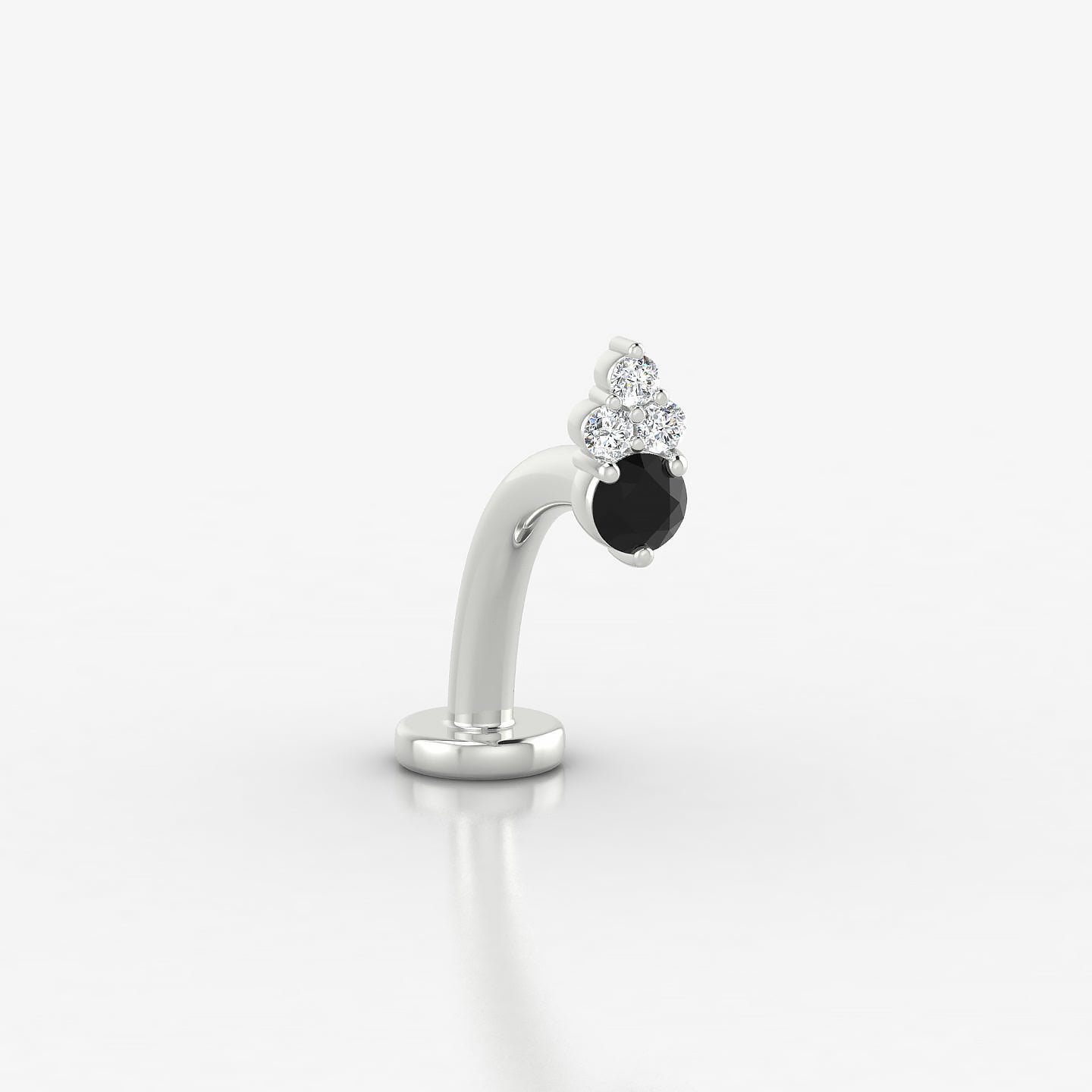 Sif | 18k White Gold 10 mm 5.5 mm Black Diamond & Diamond Floating Navel Piercing