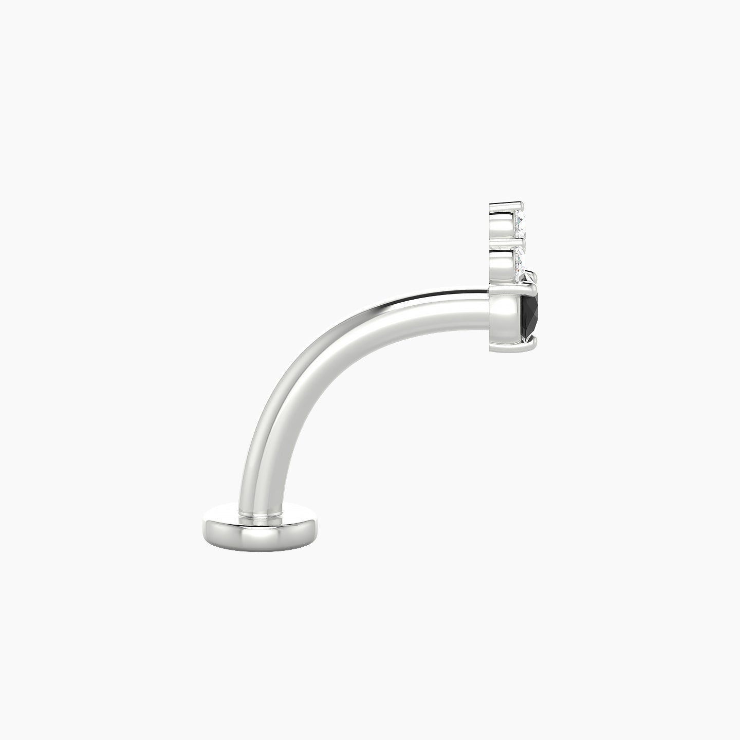 Sif | 18k White Gold 10 mm 5.5 mm Black Diamond & Diamond Floating Navel Piercing