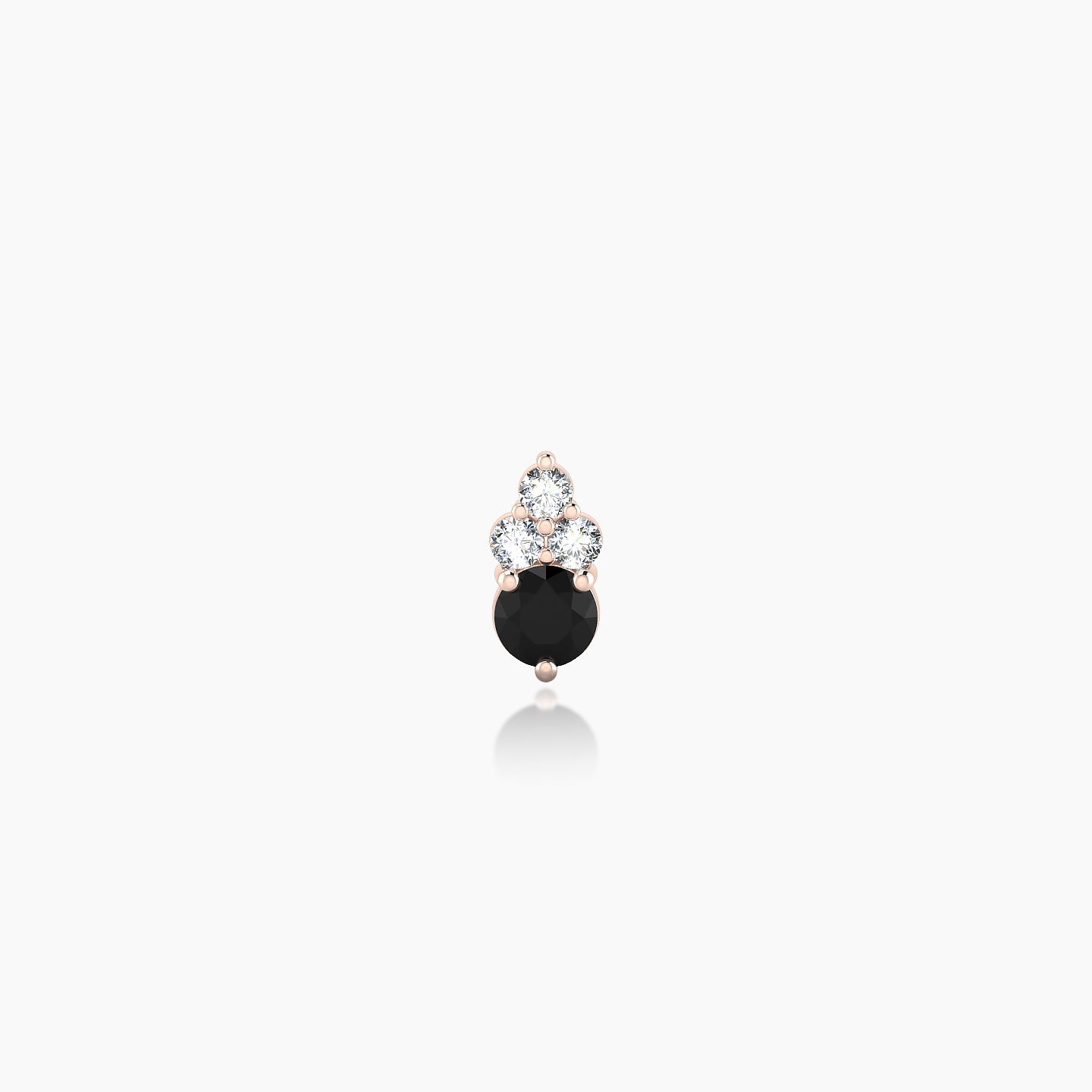 Sif | 18k Rose Gold 5 mm 6 mm Black Diamond & Diamond Nostril Piercing