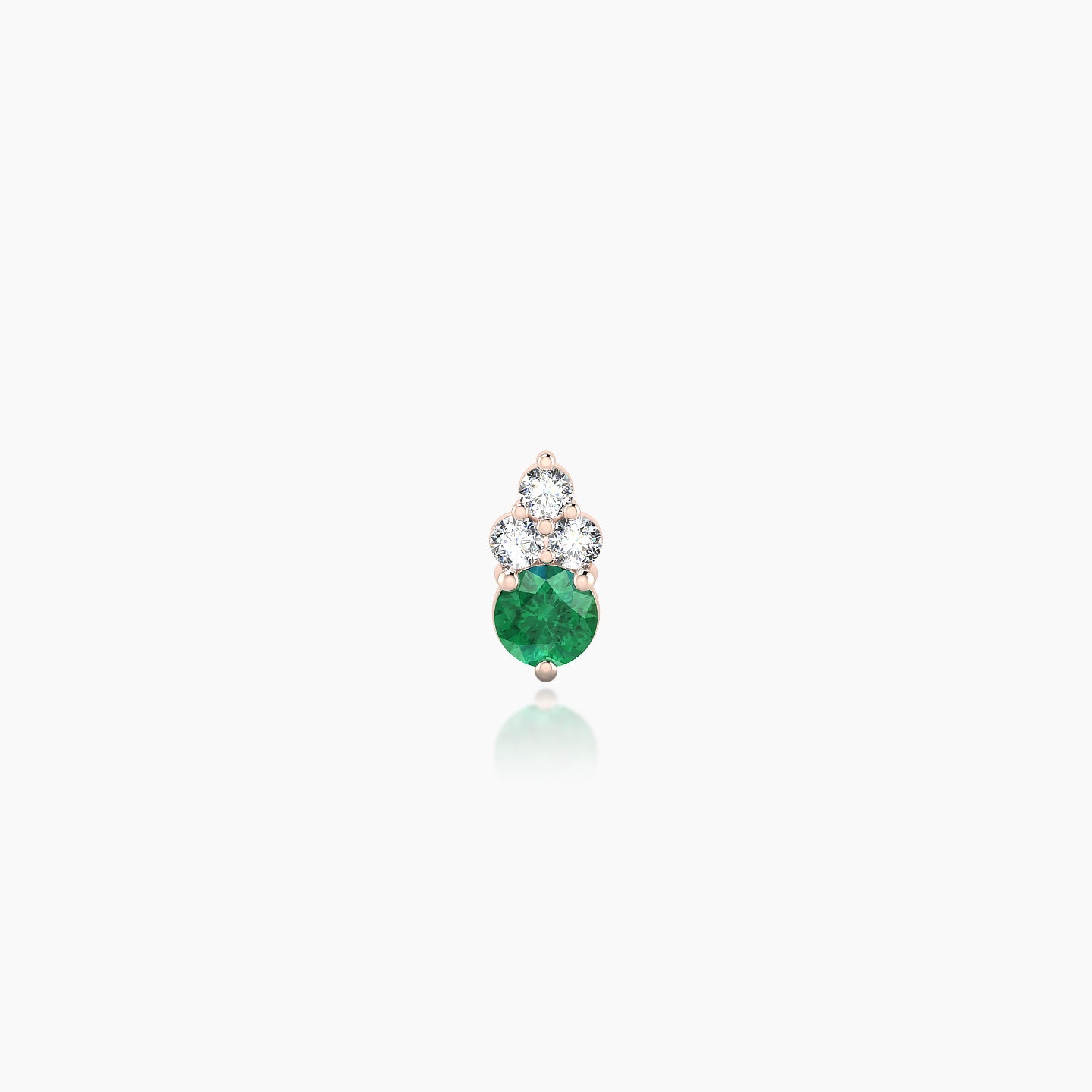 Sif | 18k Rose Gold 5 mm 6 mm Emerald & Diamond Nostril Piercing