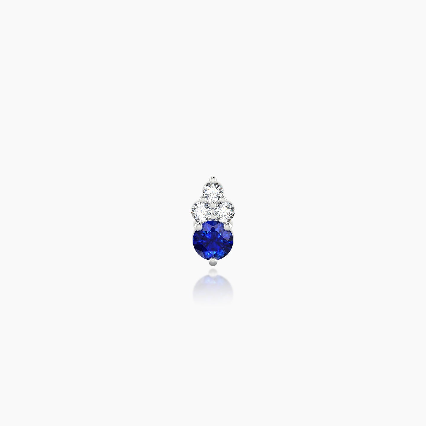 Sif | 18k White Gold 5 mm 6 mm Sapphire & Diamond Nostril Piercing