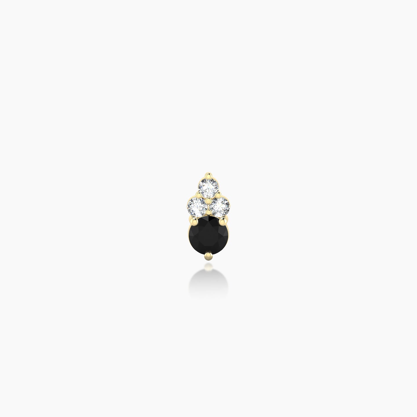 Sif | 18k Yellow Gold 5 mm 6 mm Black Diamond & Diamond Nostril Piercing