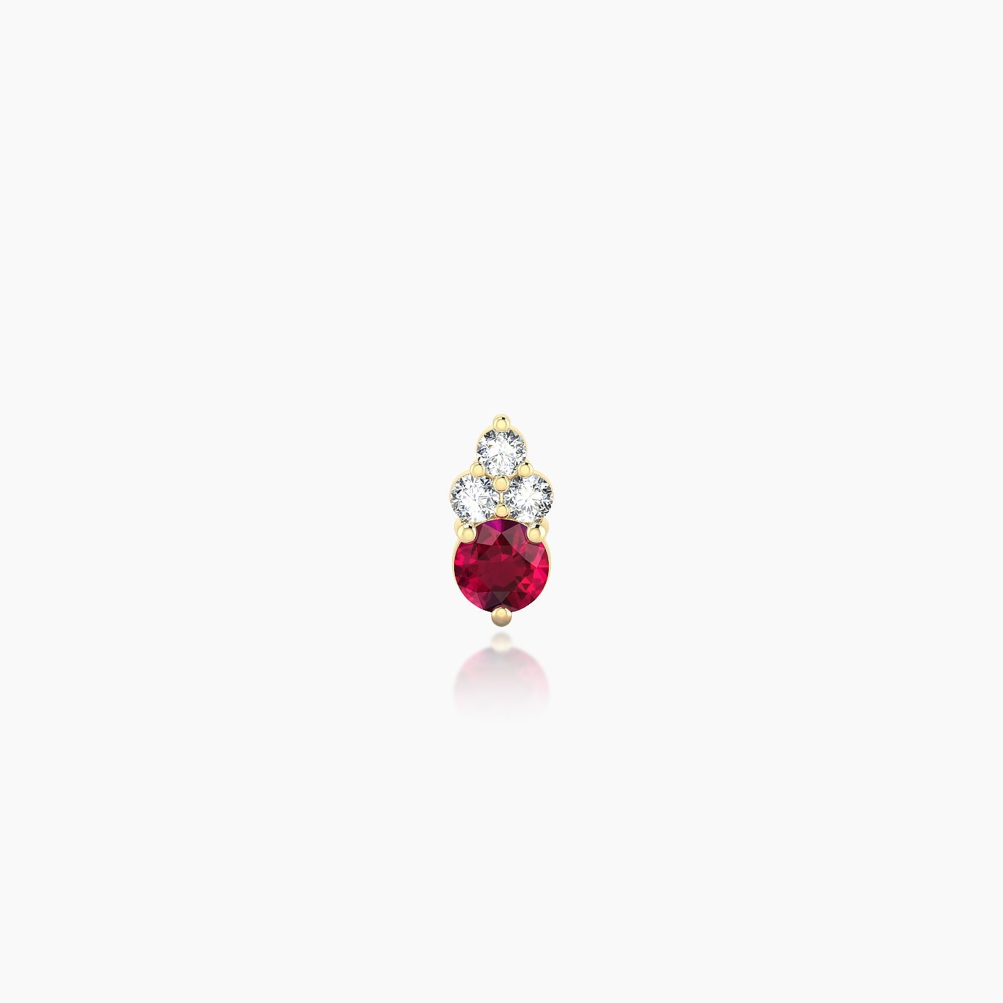 Sif | 18k Yellow Gold 5 mm 6 mm Ruby & Diamond Nostril Piercing