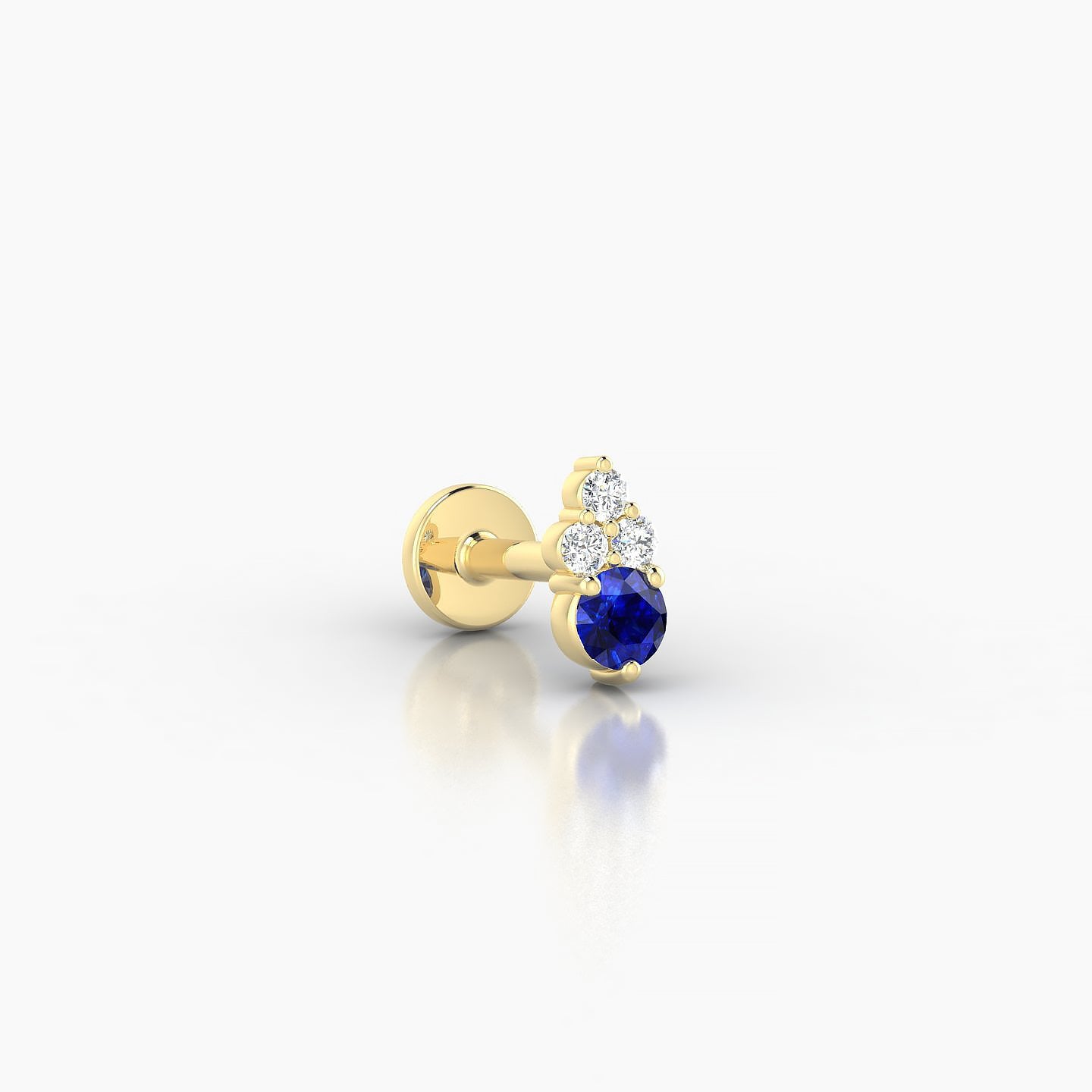 Sif | 18k Yellow Gold 5 mm 6 mm Sapphire & Diamond Nostril Piercing