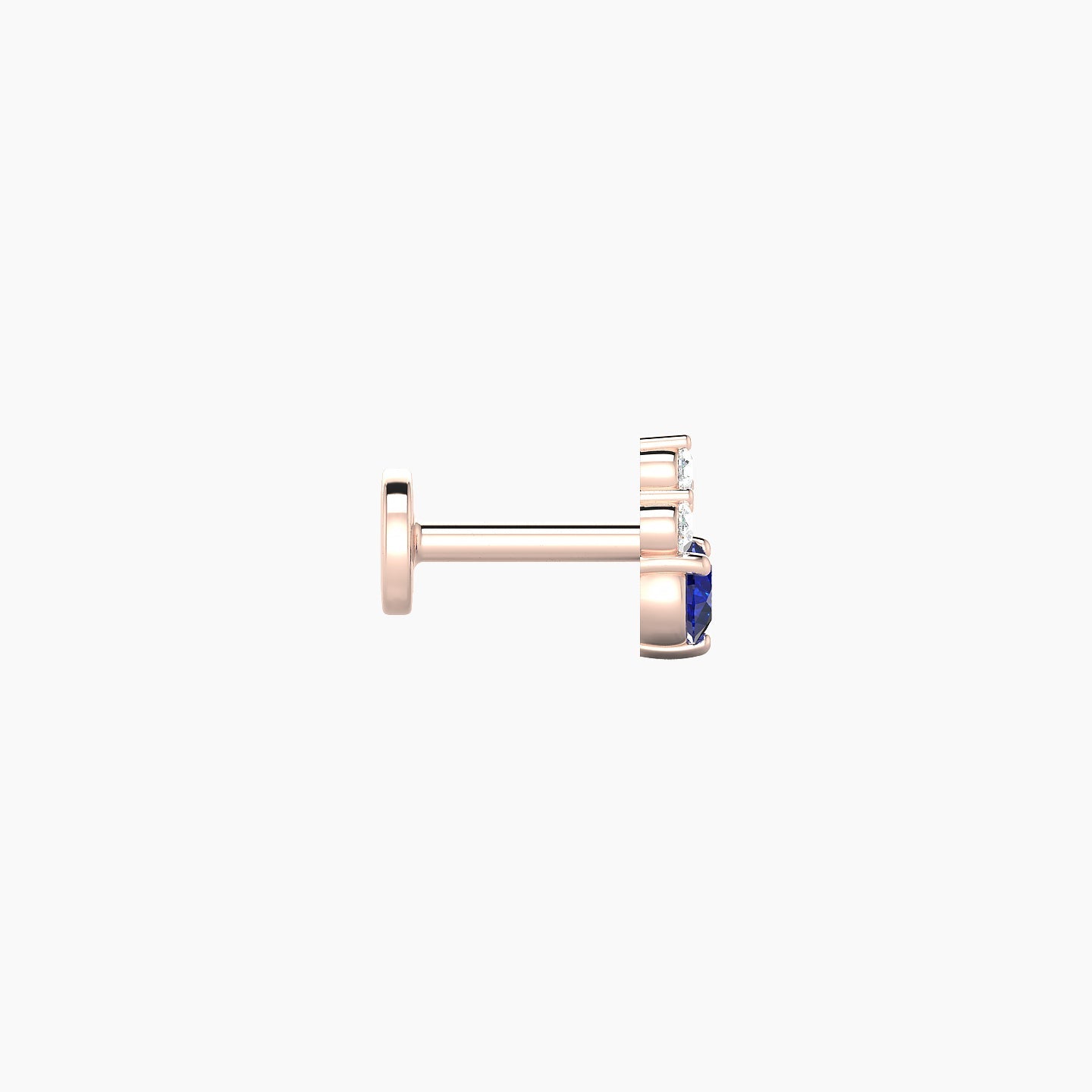 Sif | 18k Rose Gold 5 mm 6 mm Sapphire & Diamond Nostril Piercing