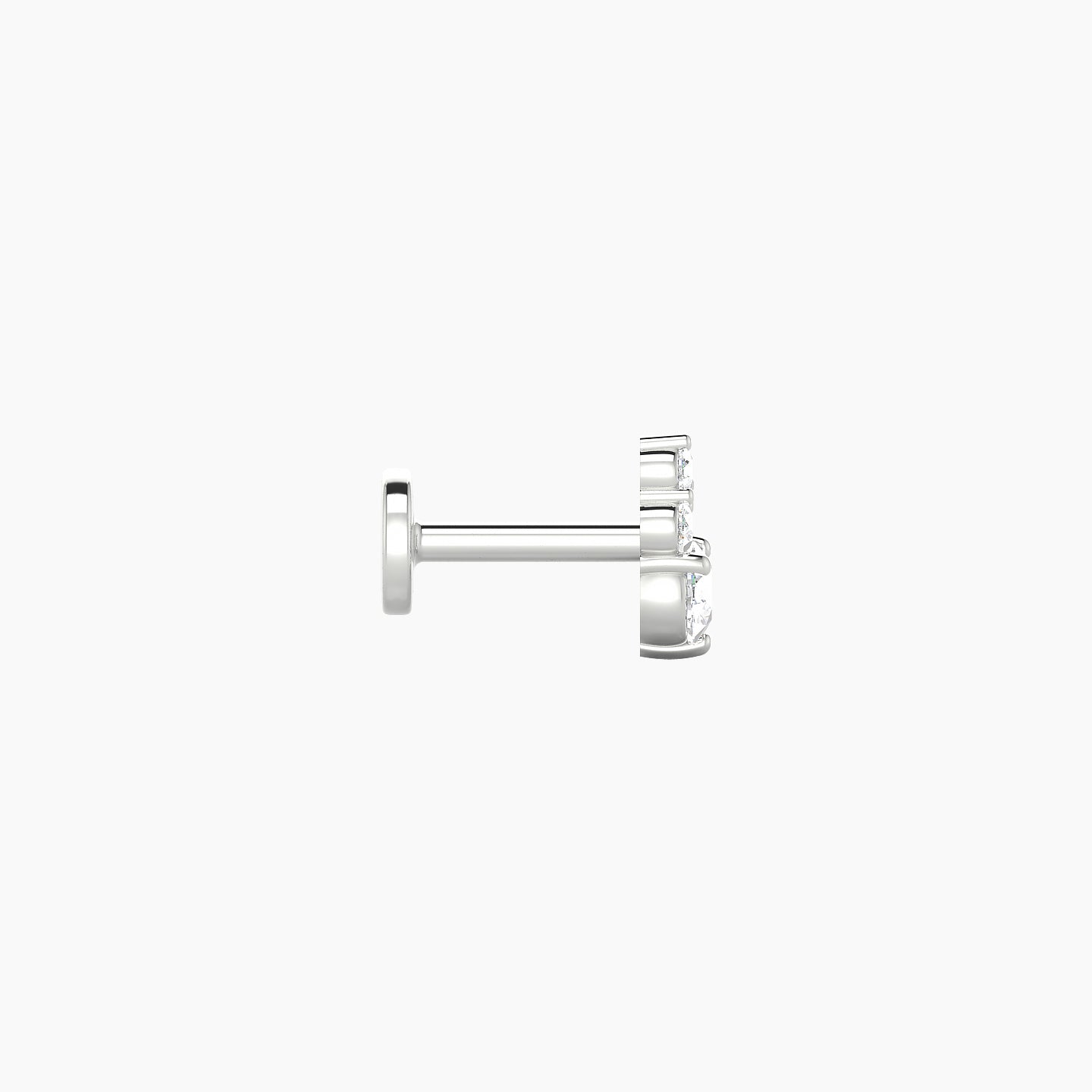 Sif | 18k White Gold 6 mm 5 mm Diamond Nostril Piercing