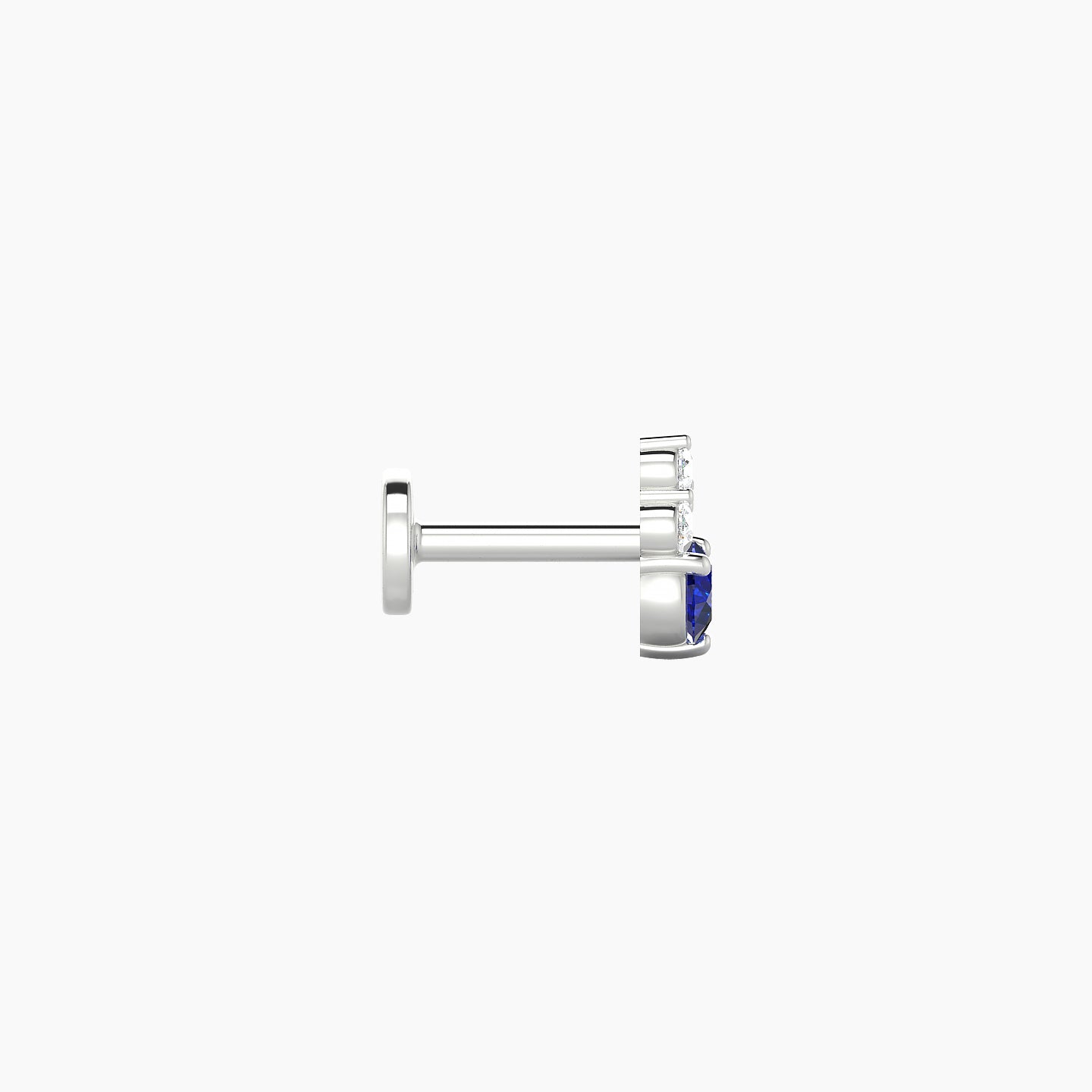 Sif | 18k White Gold 5 mm 6 mm Sapphire & Diamond Nostril Piercing