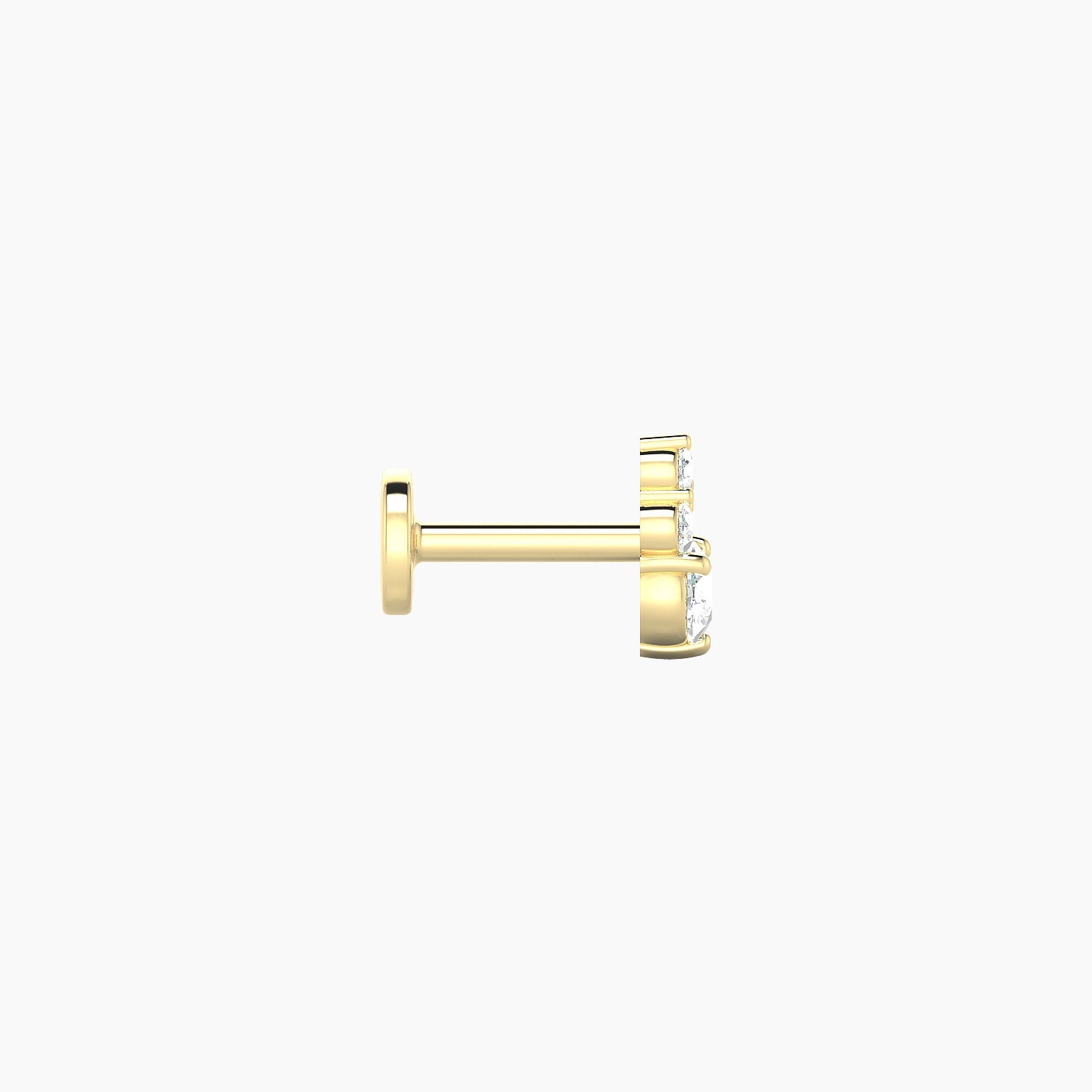 Sif | 18k Yellow Gold 6 mm 5 mm Diamond Nostril Piercing