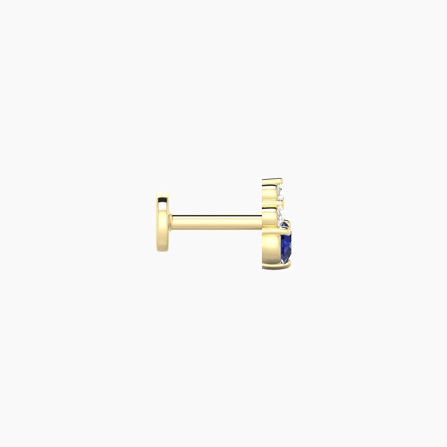 Sif | 18k Yellow Gold 5 mm 6 mm Sapphire & Diamond Nostril Piercing