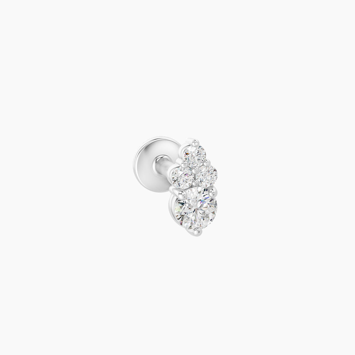 Sif | 18k White Gold 5.5 mm 5 mm Diamond Piercing