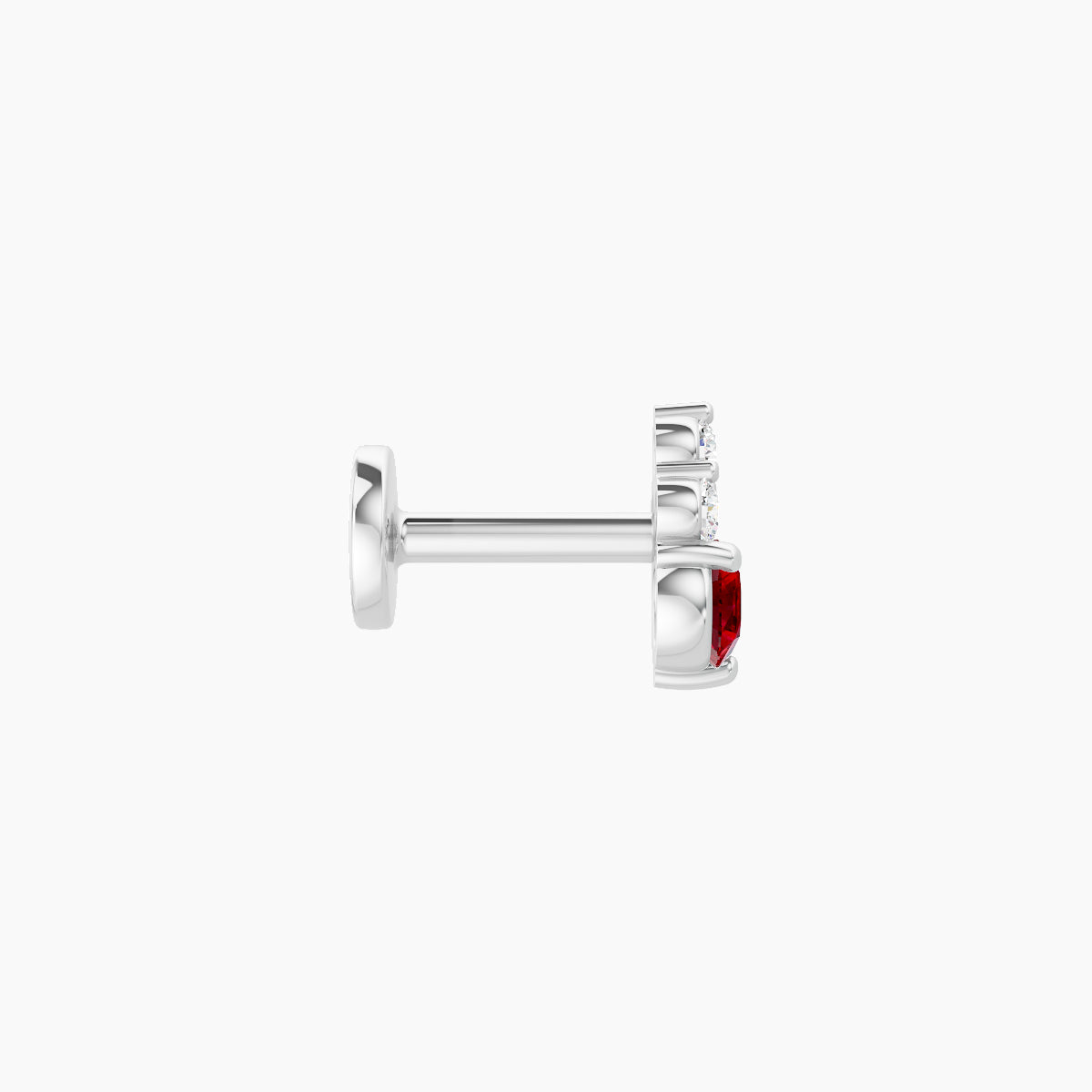 Sif | 18k White Gold 5 mm 5.5 mm Ruby & Diamond Piercing