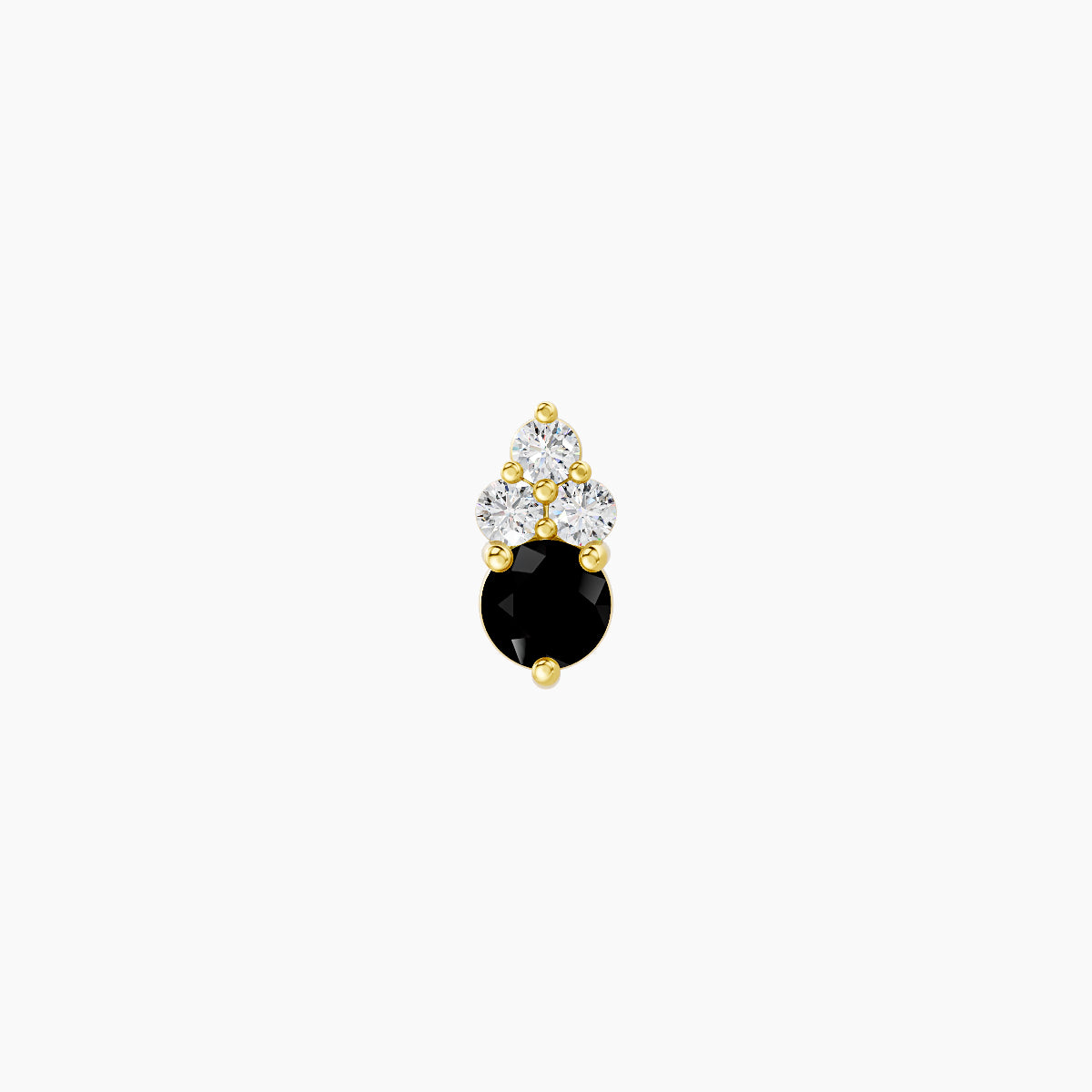 Sif | 18k Yellow Gold 5 mm 5.5 mm Black Diamond & Diamond Piercing