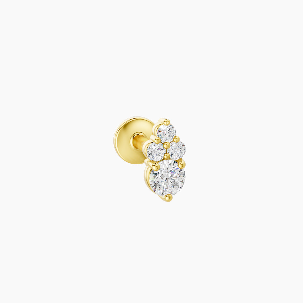 Sif | 18k Yellow Gold 5.5 mm 5 mm Diamond Piercing