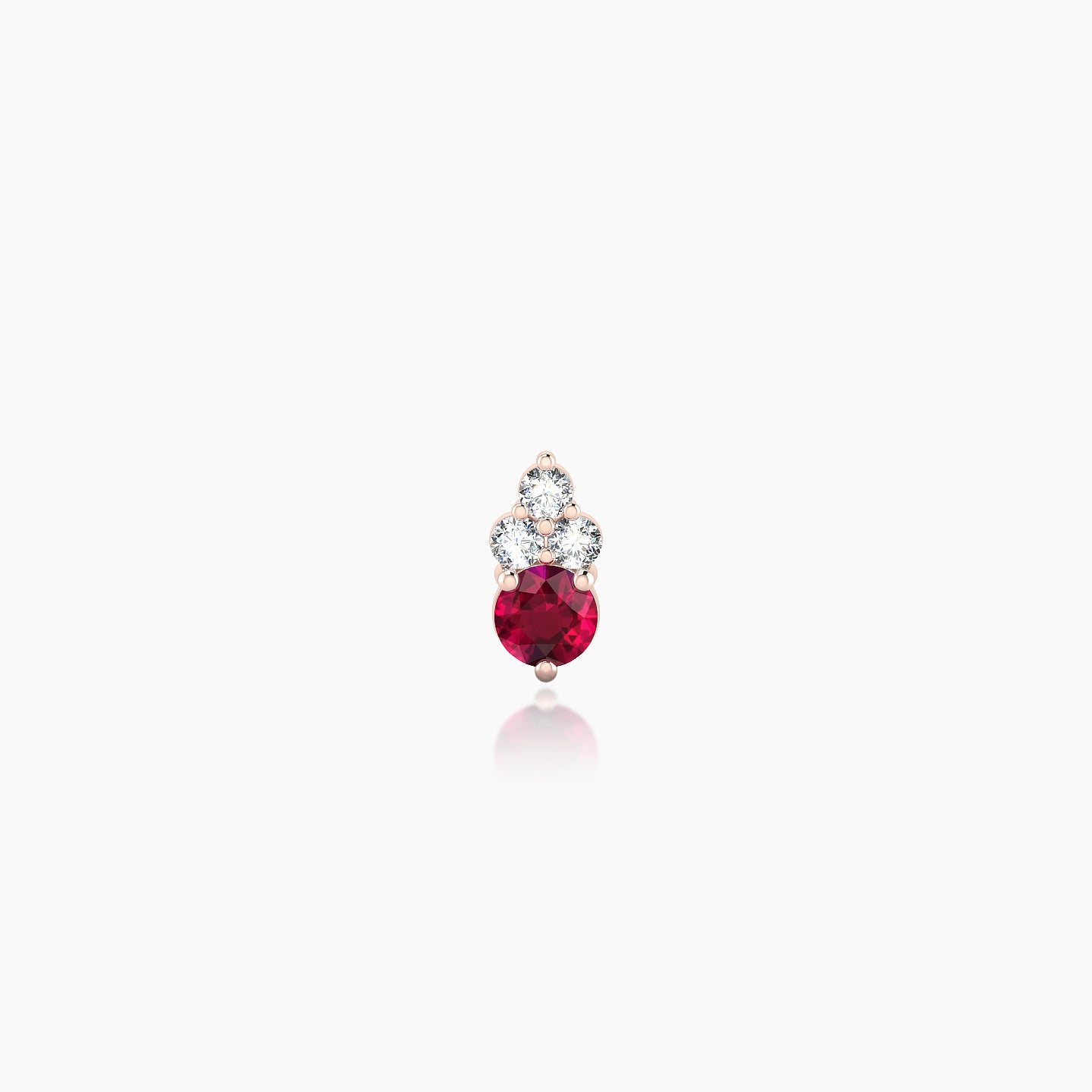 Sif | 18k Rose Gold 5 mm 6 mm Ruby & Diamond Piercing