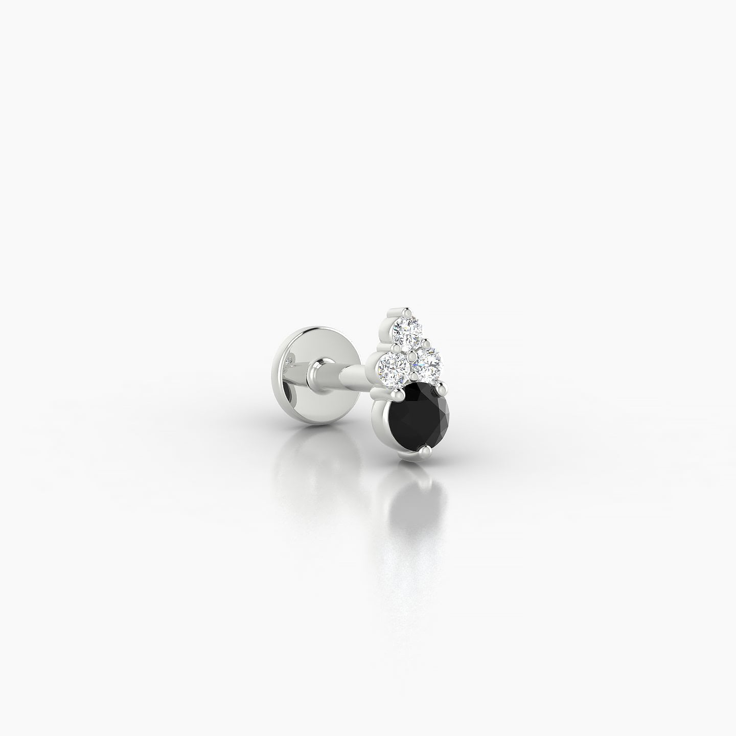 Sif | 18k White Gold 5 mm 6 mm Black Diamond & Diamond Piercing