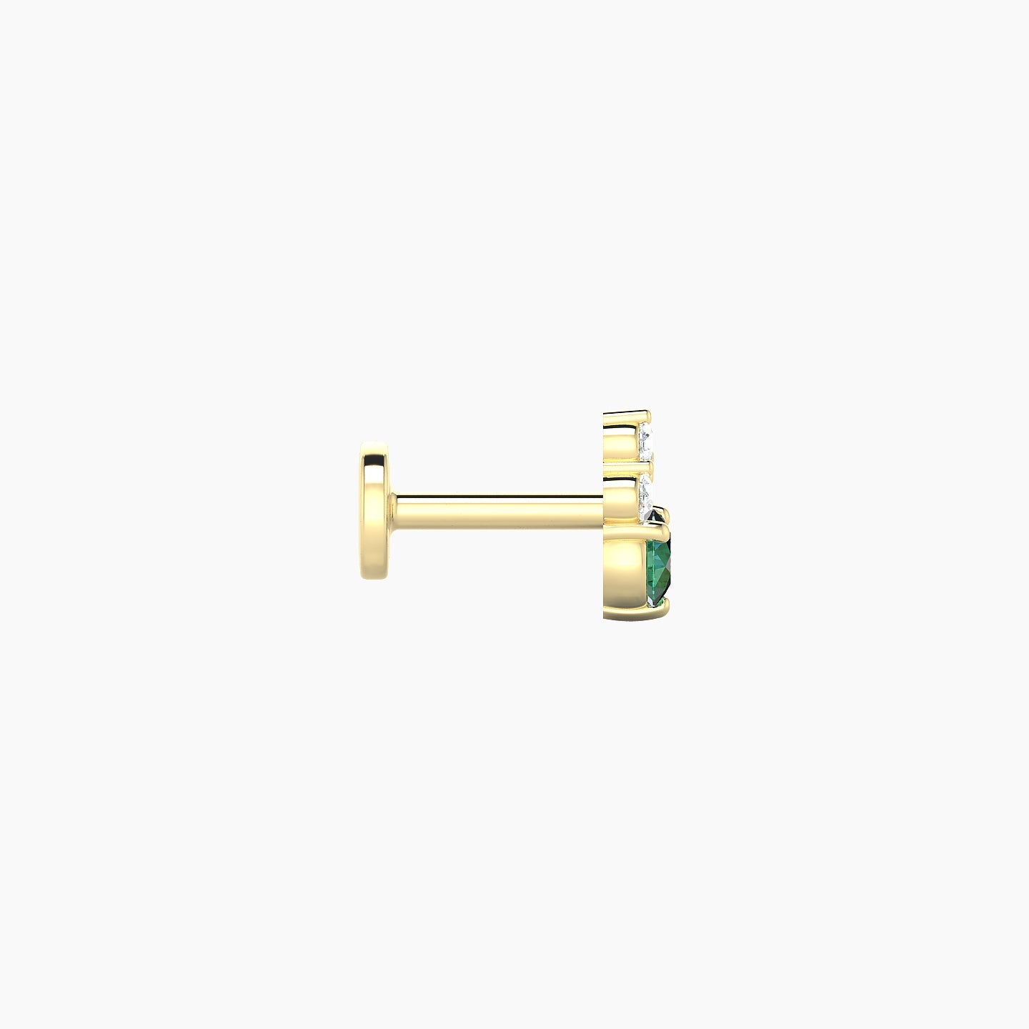 Sif | 18k Yellow Gold 5 mm 6 mm Emerald & Diamond Piercing