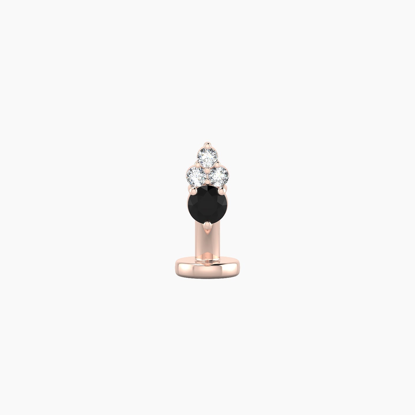 Sif | 18k Rose Gold 6 mm 5.5 mm Black Diamond & Diamond Floating Navel Piercing