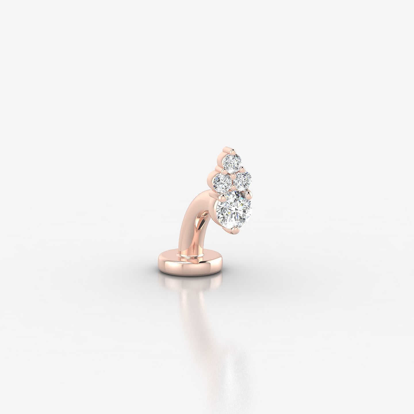 Sif | 18k Rose Gold 6 mm 6 mm Diamond Floating Navel Piercing