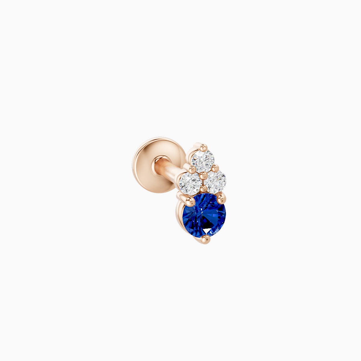 Sif | 18k Rose Gold 6.5 mm 5.5 mm Sapphire & Diamond Nose Piercing