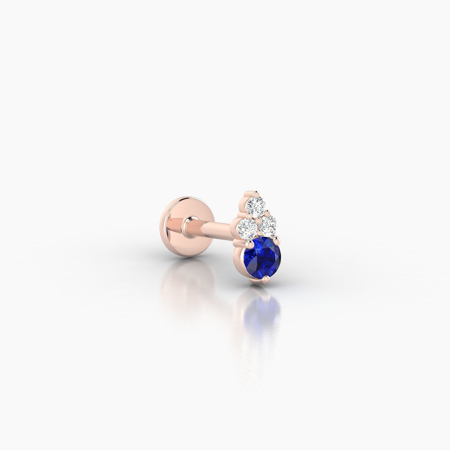 Sif | 18k Rose Gold 6.5 mm 6 mm Sapphire & Diamond Nostril Piercing