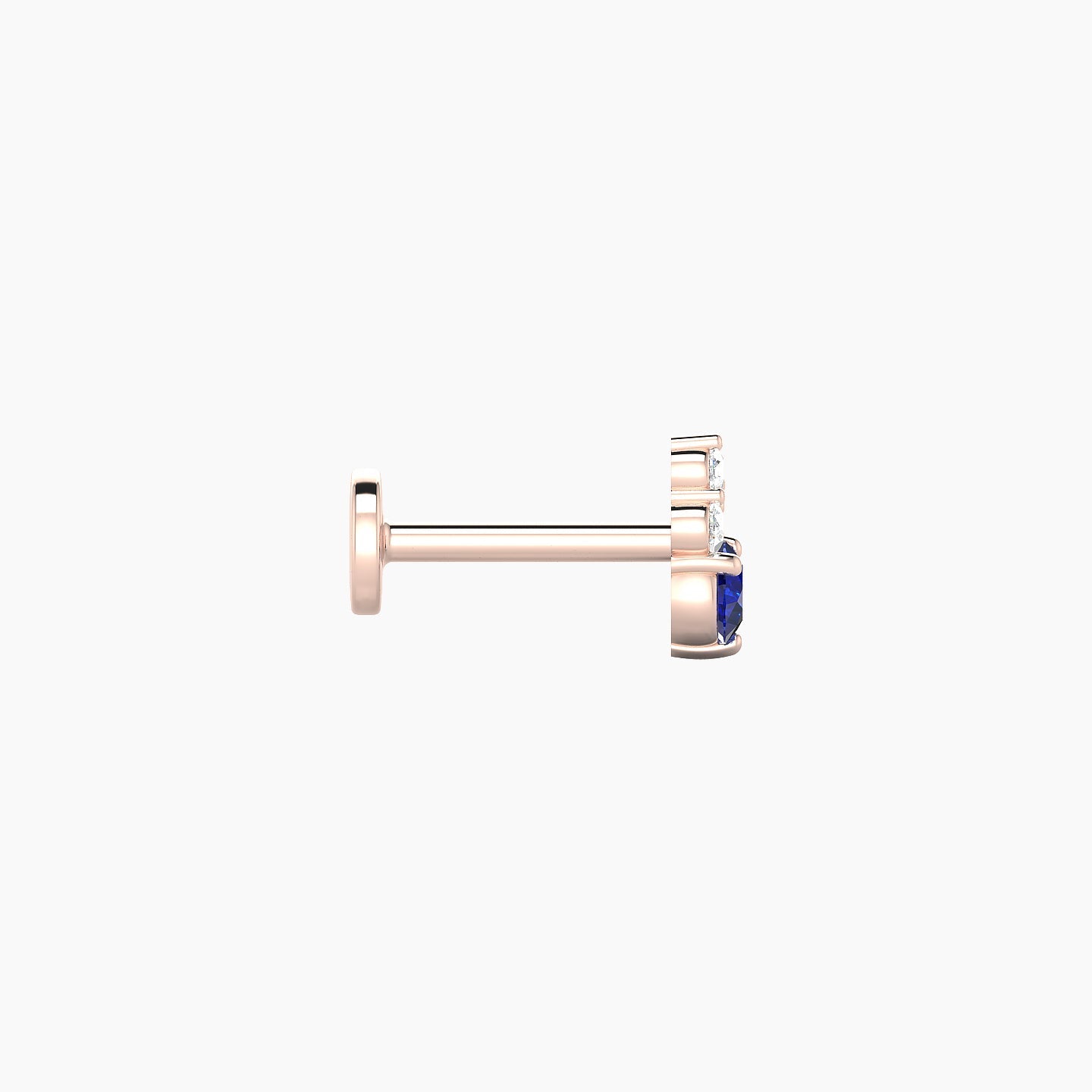 Sif | 18k Rose Gold 6.5 mm 6 mm Sapphire & Diamond Nostril Piercing