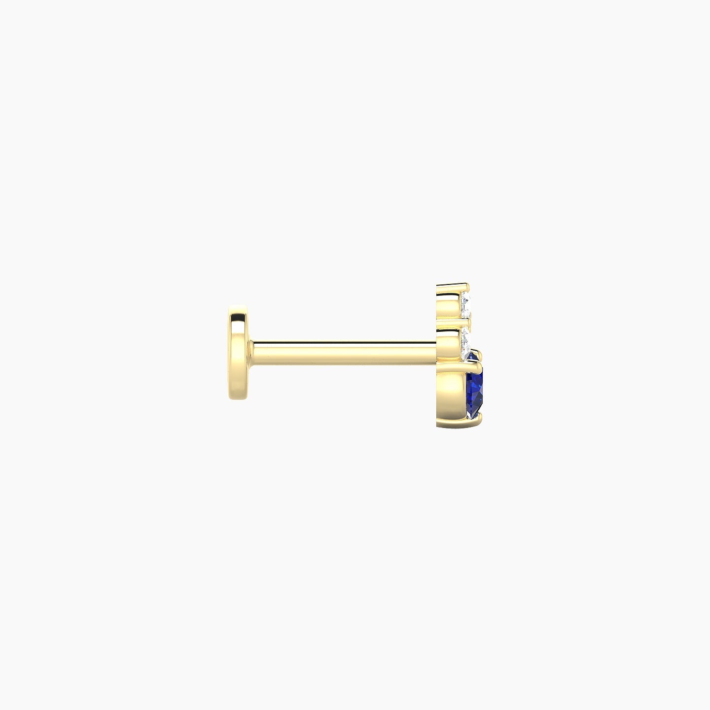 Sif | 18k Yellow Gold 6.5 mm 6 mm Sapphire & Diamond Nostril Piercing