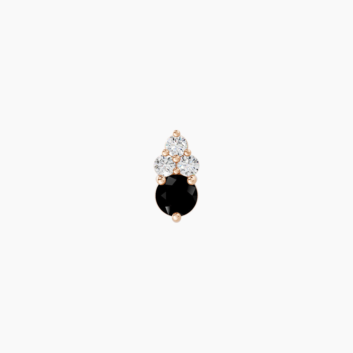 Sif | 18k Rose Gold 6.5 mm 5.5 mm Black Diamond & Diamond Piercing