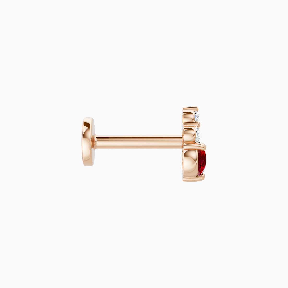 Sif | 18k Rose Gold 6.5 mm 5.5 mm Ruby & Diamond Piercing