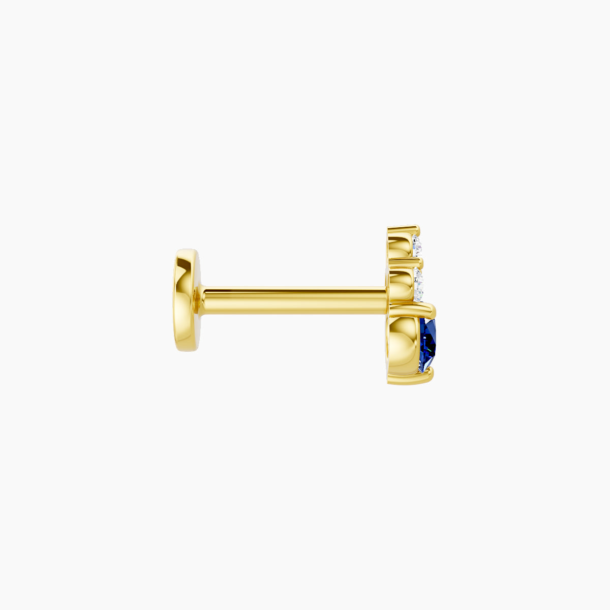 Sif | 18k Yellow Gold 6.5 mm 5.5 mm Sapphire & Diamond Piercing