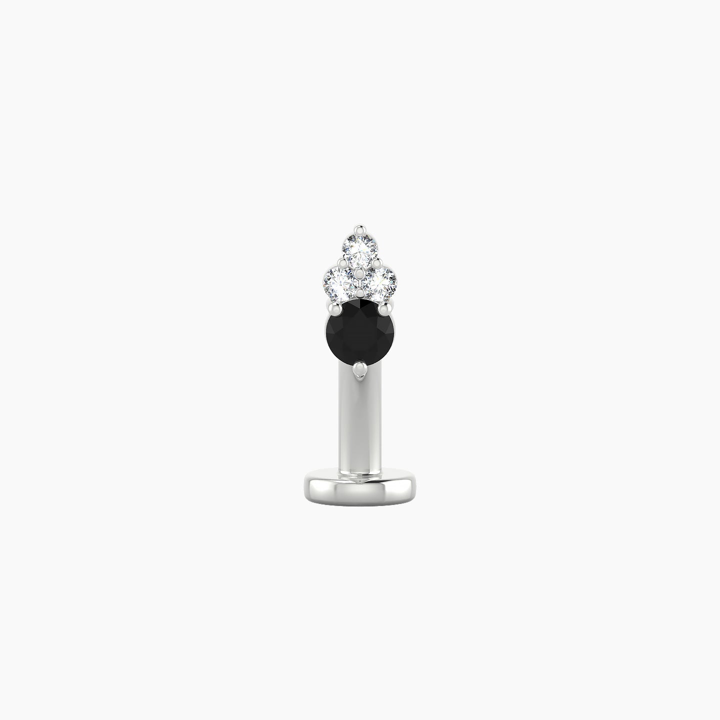 Sif | 18k White Gold 8 mm 5.5 mm Black Diamond & Diamond Floating Navel Piercing