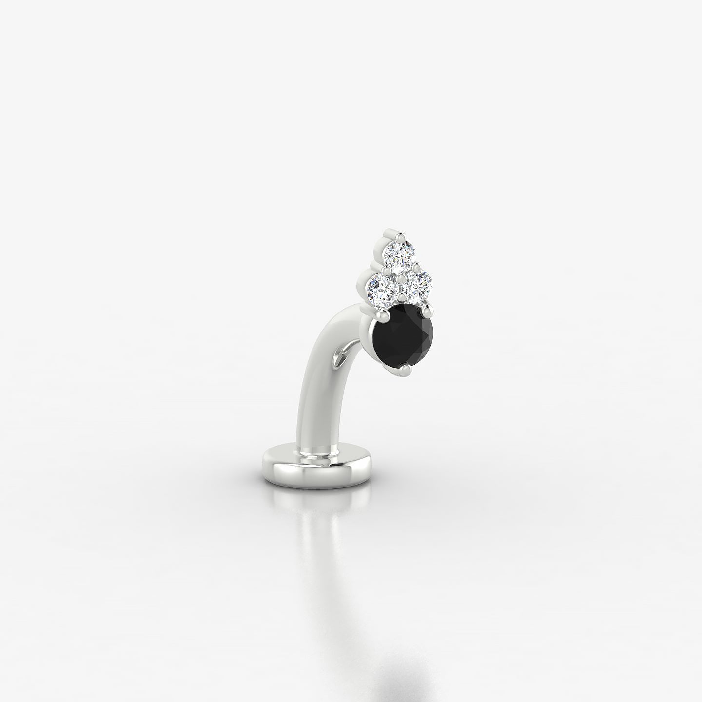 Sif | 18k White Gold 8 mm 5.5 mm Black Diamond & Diamond Floating Navel Piercing